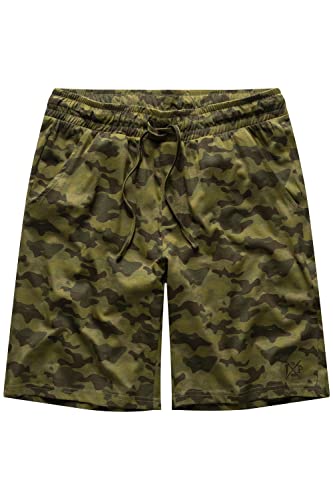 JP 1880 Herren große Größen Übergrößen Menswear L-8XL Bermuda, Shorts, Camouflage Print, Elastikbund Flaschen grün 4XL 813834642-4XL von JP 1880