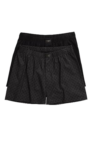 JP 1880 Herren große Größen Übergrößen Menswear L-8XL Boxershorts, Oeko-TEX, 2er-Pack, Unterhose, bis 7XL schwarz 3XL 829134100-3XL von JP 1880