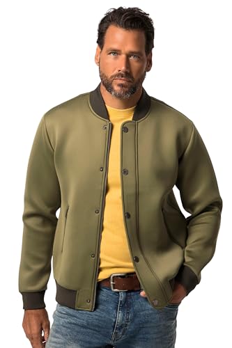 JP 1880 Herren große Größen Übergrößen Menswear L-8XL College-Jacke, Scuba, Collegekragen, Zipper khaki grün 3XL 823654426-3XL von JP 1880