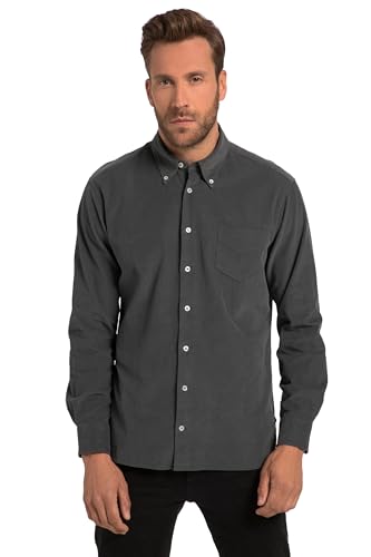 JP 1880 Herren große Größen Übergrößen Menswear L-8XL Cordhemd, Langarm, Buttondown Kragen, Modern Fit, bis 8 XL anthrazit 6XL 819752110-6XL von JP 1880