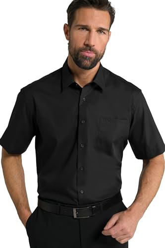 JP 1880 Herren große Größen Übergrößen Menswear L-8XL Hemd, Business, bügelfrei, Kentkragen, Halbarm, Comfort Fit, bis 8XL schwarz 4XL 804891100-4XL von JP 1880