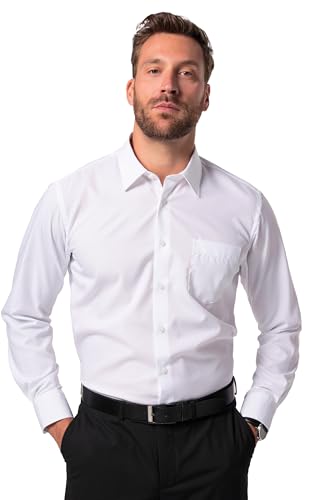 JP 1880 Herren große Größen Übergrößen Menswear L-8XL Hemd, Business, bügelfrei, Kentkragen, Langarm, Comfort Fit, bis 8XL schneeweiß XL 804890200-XL von JP 1880