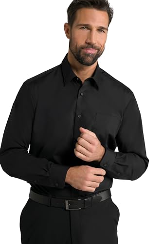 JP 1880 Herren große Größen Übergrößen Menswear L-8XL Hemd, Business, bügelfrei, Kentkragen, Langarm, Comfort Fit, bis 8XL schwarz 5XT 804890100-5XT von JP 1880