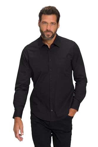 JP 1880 Herren große Größen Übergrößen Menswear L-8XL JP1880 Hemd, FLEXNAMIC®, Kentkragen, Modern Basic Fit, bis 7 XL schwarz XXL 808727100-XXL von JP 1880
