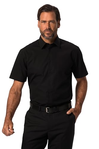 JP 1880 Herren große Größen Übergrößen Menswear L-8XL Hemd, Halbarm, Business, Modern Fit, bügelfrei schwarz 5XL 721326100-5XL von JP 1880