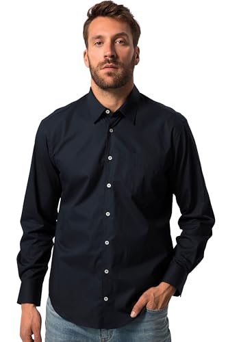 JP 1880 Herren große Größen Übergrößen Menswear L-8XL Hemd, Langarm, Kentkragen, Modern Fit, bis 8 XL, Tall Navy blau 7XL 823925130-7XL von JP 1880