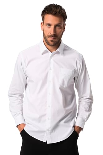 JP 1880 Herren große Größen Übergrößen Menswear L-8XL Hemd, Langarm, Kentkragen, Modern Fit, bis 8 XL, Tall schneeweiß 8XL 823925200-8XL von JP 1880