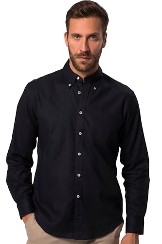 JP 1880 Herren große Größen Menswear L-8XL JP1880 Hemd, Langarm, Leinenmix, Buttondown-Kragen, Modern Fit, bis 8 XL dunkel Marine XXL 782629730-XXL von JP 1880