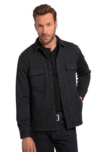 JP 1880 Herren große Größen Übergrößen Menswear L-8XL Hemd, Overshirt, Outdoor, Langarm, Strickfleece, Kentkragen dunkel Marine 3XL 808912750-3XL von JP 1880