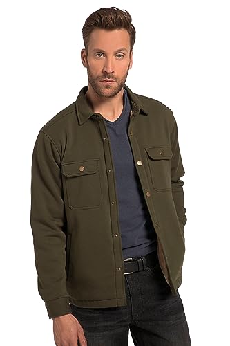 JP 1880 Herren große Größen Übergrößen Menswear L-8XL Hemd, Overshirt, Outdoor, Sweat, Webpelz-Futter, Langarm, bis 8 XL tannengrün 6XL 820429640-6XL von JP 1880