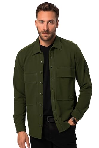 JP 1880 Herren große Größen Übergrößen Menswear L-8XL Hemd, Overshirt, Sweat, Langarm, Kentkragen Oliv 4XL 823619440-4XL von JP 1880