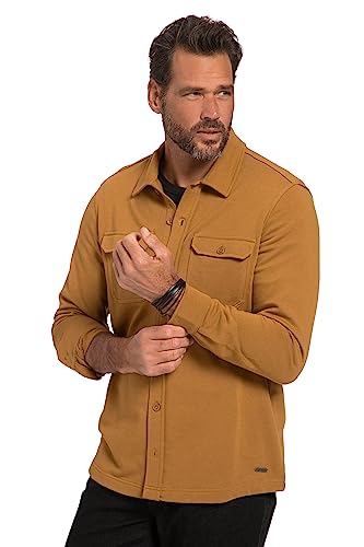 JP 1880 Herren große Größen Übergrößen Menswear L-8XL Hemd, Overshirt, Sweat, Langarm, bis 8 XL Hellbraun 3XL 820095329-3XL von JP 1880