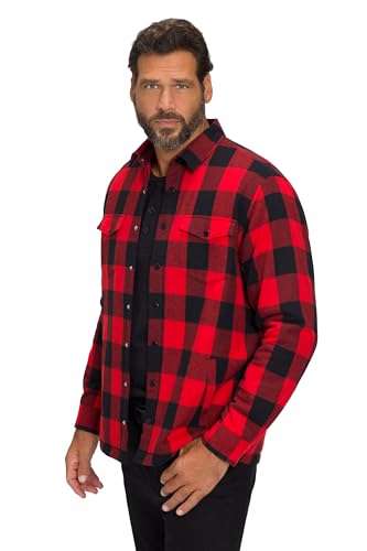 JP 1880 Herren, Overshirt, 1/1, gefüttert Hemd, rot, XXL von JP 1880