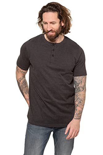 JP 1880 Herren große Größen Übergrößen Menswear L-8XL Henley, Basic, Knopfleiste, Halbarm anthrazit 4XL 726695110-4XL von JP 1880