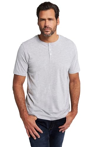 JP 1880 Herren große Größen Übergrößen Menswear L-8XL Henley, Basic, Knopfleiste, Halbarm grau Melange 3XL 726695123-3XL von JP 1880