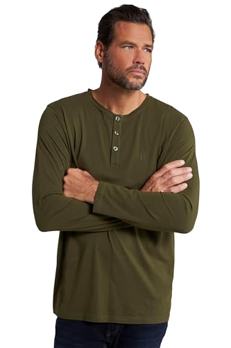 JP 1880 Herren große Größen Übergrößen Menswear L-8XL JP1880 Henley, Basic, Shirt, Langarm, Knopfleiste, bis 8XL dunkel Khaki 8XL 702555430-8XL JP 1880 Herren große Größen Übergrößen Menswear L-8XL JP1880 Henley, Basic, Shirt, Langarm, Knopfleiste, bis 8XL dunkel Khaki 8XL 702555430-8XL von JP 1880