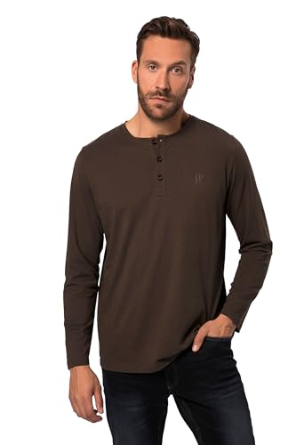 JP 1880 Herren große Größen Übergrößen Menswear L-8XL Henley, Basic, Shirt, Langarm, Knopfleiste, bis 8XL haselnuss 3XL 702555110-3XL von JP 1880