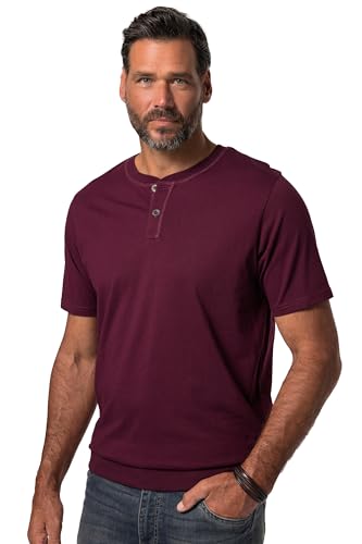 JP 1880 Herren große Größen Übergrößen Menswear L-8XL Henley, Bauchfit, Halbarm, Rundhals, bis 8 XL dunkel weinrot 3XL 818628350-3XL von JP 1880