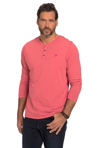 JP 1880 Herren große Größen Übergrößen Menswear L-8XL Henley, Halbarm, Acid Washed, Rundhals hellrot 4XL 818567529-4XL von JP 1880