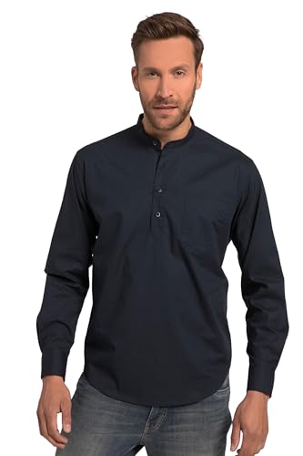 JP 1880 Herren große Größen Übergrößen Menswear L-8XL Henley, Langarm, Modern Fit, Brusttasche, Stehkragen Navy blau 5XL 818675785-5XL von JP 1880