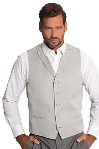 JP 1880 Herren große Größen Übergrößen Menswear L-8XL Hochzeits-Weste, Jacquard, Reverskragen, Futter-Rücken, bis Gr. 72 lichtgrau 58 815919163-58 von JP 1880