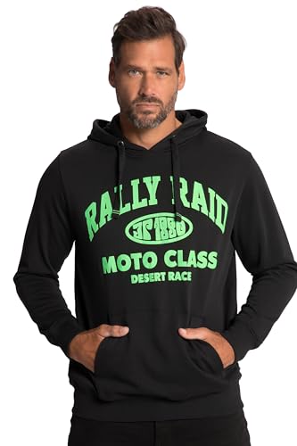 JP 1880 Herren große Größen Übergrößen Menswear L-8XL Hoodie, Kapuze, Rallye Raid Print schwarz 6XL 814517111-6XL von JP 1880