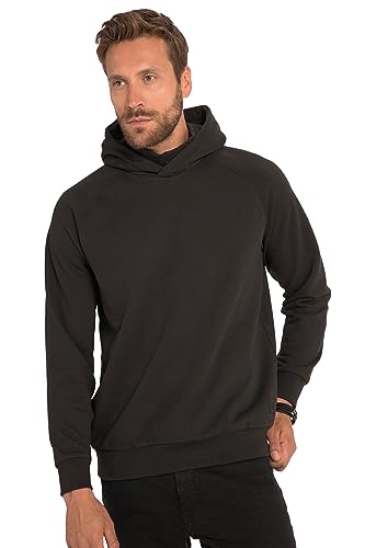 JP 1880 Herren große Größen Übergrößen Menswear L-8XL Hoodie, Kapuzensweater, mit integriertem Stehkragen schwarz 4XL 820867130-4XL von JP 1880