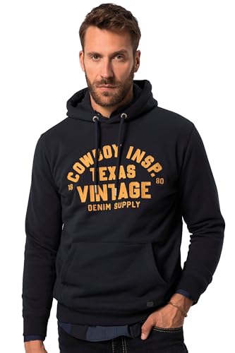 JP 1880 Herren große Größen Übergrößen Menswear L-8XL Hoodie, Sweat, Kapuze, Kängurutasche, bis 8 XL Navy blau 5XL 823965130-5XL von JP 1880