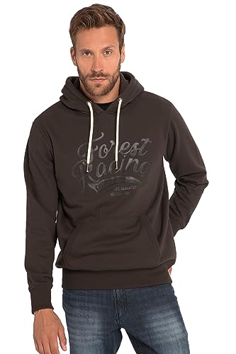 JP 1880 Herren große Größen Übergrößen Menswear L-8XL Hoodie, Sweat, Kapuze, Kängurutasche Dunkelbraun 4XL 820443121-4XL von JP 1880