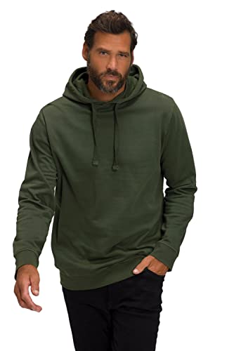 JP 1880 Herren große Größen Übergrößen Menswear L-8XL Hoodie, Vintage Look, Kapuze mit Print Oliv XXL 808771440-XXL von JP 1880