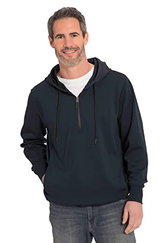 JP 1880 Herren große Größen Übergrößen Menswear L-8XL Hoodie FLEXNAMIC®, Sweater, halber Zipper, bis 8 XL Navy blau 5XL 815305130-5XL von JP 1880