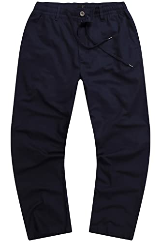 JP 1880 Herren große Größen Übergrößen Menswear L-8XL Hose, Leinenoptik, legere Passform, Elastikbund Mattes Nachtblau 4XL 815194130-4XL von JP 1880