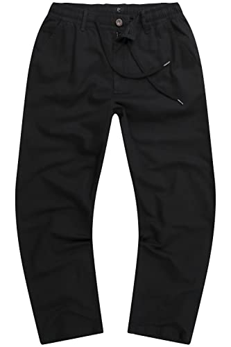 JP 1880 Herren große Größen Übergrößen Menswear L-8XL Hose, Leinenoptik, legere Passform, Elastikbund schwarz 6XL 815194100-6XL von JP 1880