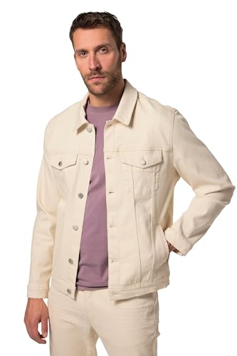 JP 1880 Herren große Größen Übergrößen Menswear L-8XL JP Aware Trucker-Jeansjacke, GOTS-zertifizierte Biobaumwolle Hellbeige 6XL 839551662-6XL von JP 1880