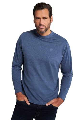 JP 1880 Herren große Größen Übergrößen Menswear L-8XL JP1880 Langarmshirt, Basic, Oeko-TEX, bis 8 XL Blue Denim 3XL 702559902-3XL von JP 1880