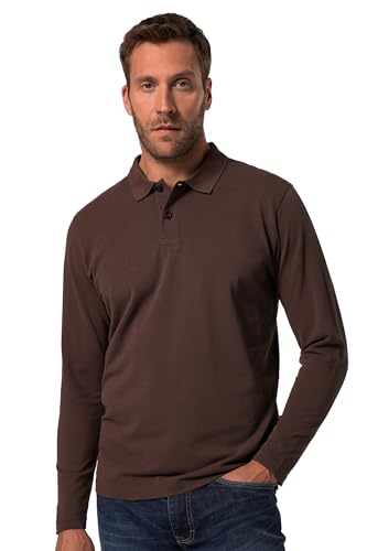 JP 1880 Herren große Größen Übergrößen Menswear L-8XL JP1880 Poloshirt, Basic, Langarm, Piqué, bis 8 XL mahagonibraun 4XL 799230115-4XL von JP 1880