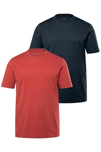 JP 1880 Herren große Größen Übergrößen Menswear L-8XL JP1880 T-Shirts, Basic, 2er-Pack, Rundhals, bis 8XL Ziegelrot 5XL 702637548-5XL von JP 1880