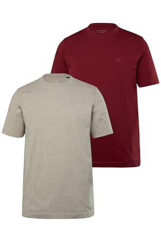 JP 1880 Herren große Größen Übergrößen Menswear L-8XL JP1880 T-Shirts, Basic, 2er-Pack, Rundhals, bis 8XL dunkelrot L 702637545-L von JP 1880