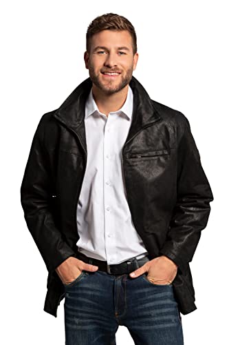 JP 1880 Herren große Größen Übergrößen Menswear L-8XL Jacke, Leder, Porcleder, gratis dazu: Leder-Handschuh, Fleece-Schal schwarz XL 705620130-XL von JP 1880