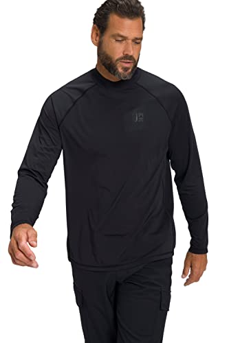 JP 1880 Herren Activewear, 1/1, Stehkragen T-Shirt, schwarz, 4XL von JP 1880