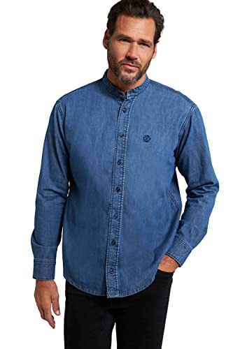 JP 1880 Herren Jeanshemd, Langarm, Stehkragen, Modern Fit, bis 8 XL T-Shirt, Blue Denim, 3XL von JP 1880