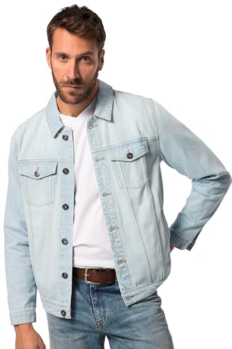 JP 1880 Herren große Größen Übergrößen Menswear L-8XL Jeansjacke, Brusttaschen, Knopfleiste, bis 8 XL bleached denim 6XL 826234907-6XL von JP 1880