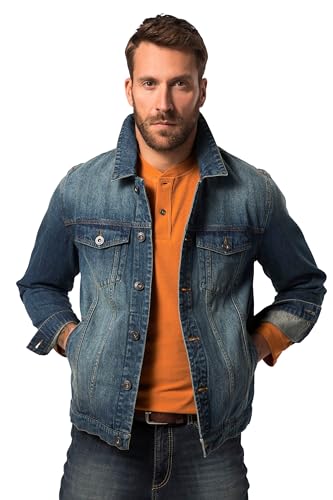 JP 1880 Herren große Größen Übergrößen Menswear L-8XL Jeansjacke, Brusttaschen, Knopfleiste, bis 8 XL blue denim L 826234902-L von JP 1880