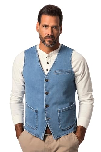 JP 1880 Herren große Größen Übergrößen Menswear L-8XL Jeansweste FLEXNAMIC®, V-Ausschnitt bleached denim 7XL 827624907-7XL von JP 1880