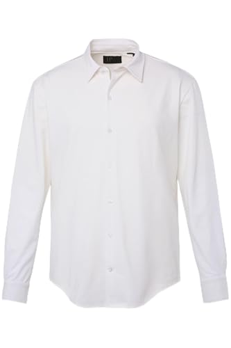 JP 1880 Herren große Größen Übergrößen Menswear L-8XL Jersey-Hemd, FLEXNAMIC®, Business, Langarm, Kent-Kragen, Modern Fit Offwhite 4XL 828778200-4XL von JP 1880