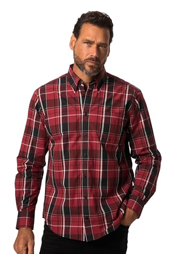 JP 1880 Herren große Größen Übergrößen Menswear L-8XL Karohemd, Langarm, Buttondown-Kragen, Modern Fit, bis 8 XL apfelrot 3XL 820559530-3XL von JP 1880