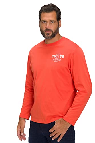 JP 1880 Herren große Größen Übergrößen Menswear L-8XL Langarmshirt, Print knallorange 4XL 808663654-4XL von JP 1880