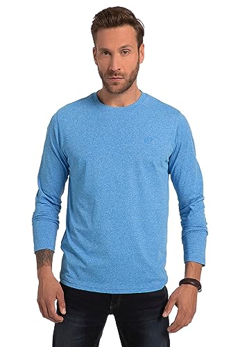 JP 1880 Herren große Größen Übergrößen Menswear L-8XL Langarmshirt, Rundhals, hochwertige Melange Jersey Sommer blau 7XL 819925748-7XL von JP 1880