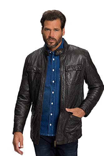 JP 1880 Herren große Größen Übergrößen Menswear L-8XL Lederjacke, Leder, Lamm-Nappaleder, warmes Futter, Stehkragen schwarzbraun 5XL 809740127-5XL von JP 1880