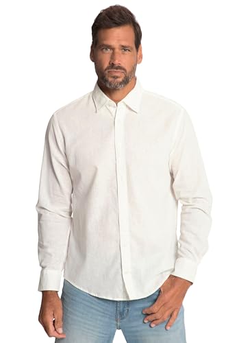 JP 1880 Herren große Größen Übergrößen Menswear L-8XL Leinenmix Hemd, Langarm, Kentkragen, Modern Fit schneeweiß 3XL 813903200-3XL von JP 1880